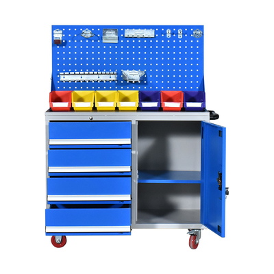 Мобильный шкаф инструментов шкафа вагонетки инструмента установил с ящиками и рукой для пользы гаража мастерской