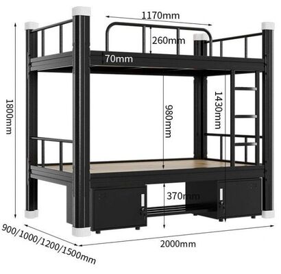 metal bunk 900-wide bed for student and adult use for school or department