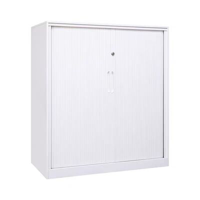 Steel Lockable Filing Cabinets with Rolling Tambour Door and Customizable Shelves Providing Secure and Organized Storage for Workplace Documents