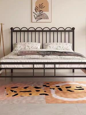 French Vintage Metal Bed Frame with Bold Minimalist DesignElegant Iron Bed for Modern and Classic Bedrooms