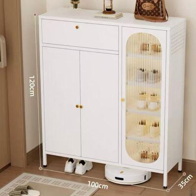 3-Door Steel Shoe Cabinet with 1 Drawer, Large Capacity Shoe Storage Cabinet for Entryway and Hallway