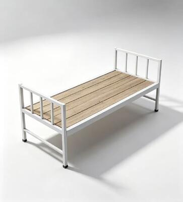 Square Tube Metal Single Bed Frame for Dormitory and Staff Housing