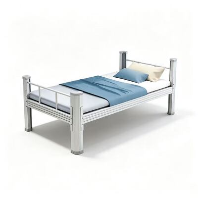 Commercial Steel Single Bed Frame with Profile Steel Structure for Dormitories and Staff Housing