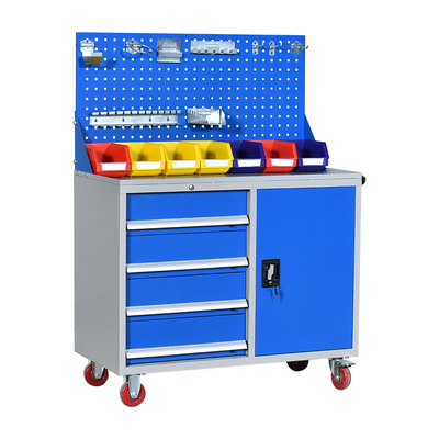 Мобильный шкаф инструментов шкафа вагонетки инструмента установил с ящиками и рукой для пользы гаража мастерской